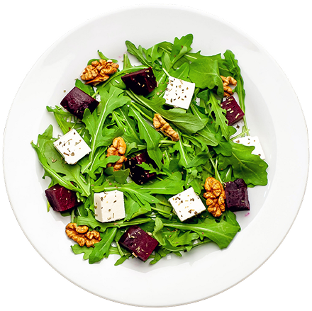 A fresh and appetizing salad that combines the earthy flavors of beetroot with the sharpness of feta and the crunch of walnuts