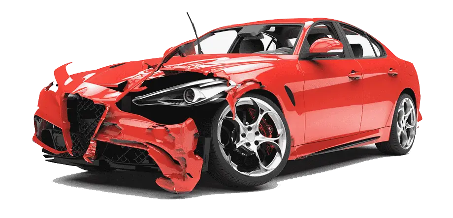 Зображення пошкодженого автомобіля після аварії, що демонструє потребу в нашому професійному ремонті та обслуговуванні.