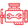 Іконка двигуна, що символізує послугу з комплексного ремонту та обслуговування двигуна і трансмісії для відновлення їхньої ефективності